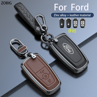 Zobig เคสกุญแจรีโมทรถยนต์หนัง พร้อมพวงกุญแจ สําหรับ Ford Edge Escape Expedition Explorer Fusion Mustang Ranger F-150 F-250