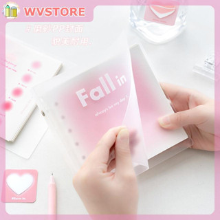 [WV] หนังสือใบหลวม สามสี ทรงสี่เหลี่ยม ถอดออกได้ 61 หน้า ฝาครอบโปร่งแสง