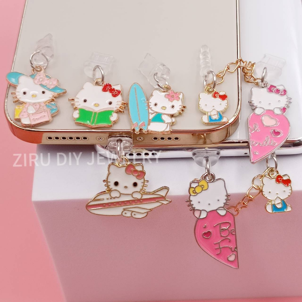 ปลั๊กเสียบหูฟัง กันฝุ่น ลายการ์ตูนคิตตี้น่ารัก สีชมพู สําหรับ ipad – โปรปัง