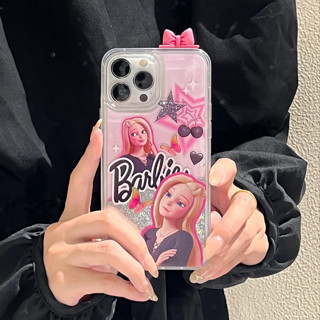 เคสโทรศัพท์มือถือแบบแข็ง ใส มีทรายไหล กันกระแทก แต่งโบว์ 3D หรูหรา สําหรับ iPhone 11 14PROMAX 12PROMAX 13PROMAX 11PRO 11PROMAX XR XSMAX 7 8PLUS 14PLUS