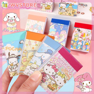 Sanrio Domomoto สติ๊กเกอร์ MelodyCinnamoroll สมุดบัญชีมือสาวมินิสติ๊กเกอร์ขนาดเล็ก