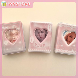 [WV] อัลบั้มรูปภาพโพลารอยด์ PVC ลายนางฟ้า 3 นิ้ว สีชมพู สไตล์เกาหลี สําหรับเก็บสะสม