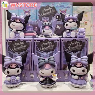 [WV] Sanrio Kuromi Lucky ทำนายกล่องคนตาบอดตุ๊กตาของเล่นคอลเลกชัน 6 ออกแบบ + 1 ลับกล่องคนตาบอดเครื่องประดับกระแสเล่นอุปกรณ์ต่อพ่วง Handmade เครื่องประดับ