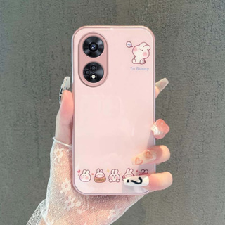 เคส OPPO A78 A98 5G เคส OPPO Reno 8T 8 8Z 7Z 10 Pro Plus 5G เคส หรูหรา กระจกเหลว เคสกันกระแทก พร้อมตัวป้องกันกล้อง เคสโทรศัพท์ การ์ตูนกระต่ายน่ารัก สําหรับเด็กผู้หญิง นักเรียน ผู้หญิง