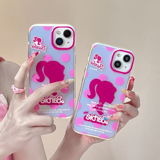 ใหม่ เคสป้องกันโทรศัพท์มือถือ ลายตุ๊กตาบาร์บี้ สีชมพู สําหรับ iPhone 14Pro max 13Pro max 12Pro max 14Pro 13Pro 12Pro 11 12 13 14 case