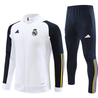 เสื้อกีฬาแขนยาว ผ้าโพลีเอสเตอร์ ลายทีมฟุตบอล Real Madrid 23-24 Real Madrid สีม่วง สําหรับผู้ชาย ไซซ์ S - 2XL