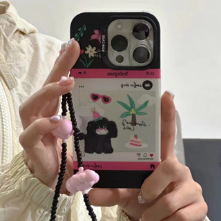 เคสโทรศัพท์มือถือ tpu แบบนิ่ม ลายสัตว์ สีดํา สําหรับ iPhone 12pro 13pro 14 14promax 14pro