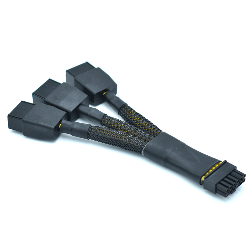 16AWG 3*8P PCIe TO RTX 12Pin Sleeved Extension Cable Connector สําหรับ NVIDIA Ampere GEFORCE RTX 306