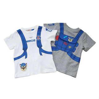 paw patrol เสื้อยืดแขนสั้น ผ้าฝ้ายแท้ พิมพ์ลาย  แฟชั่นฤดูร้อน สําหรับเด็กผู้ชาย