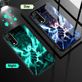 เคสโทรศัพท์มือถือแฟชั่น แบบแข็ง ลายการ์ตูนนารูโตะ Sasuke Luffy เรืองแสง สําหรับ Vivo V27e V27 V23 5G V23e 4G 5G Y20 2021 Y12s 2021 Y20s Y20s G Y12A Y11s Y16 Y15s Y15A Y01 Luminous Anti Fall Back Phone Cases Covers