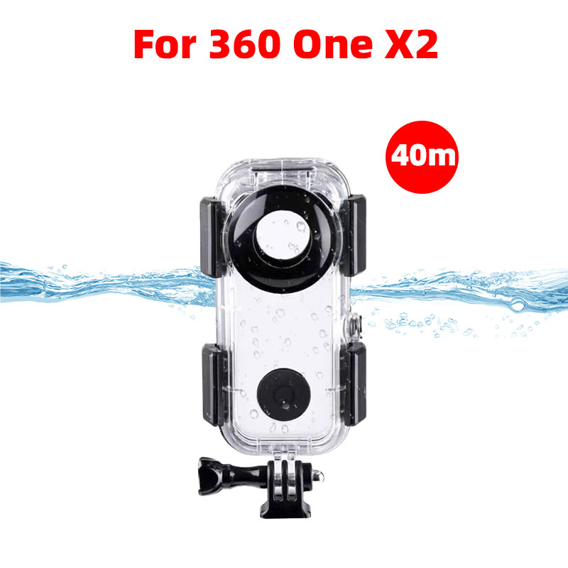 เคสกล้องพาโนรามา 360 องศา กันน้ํา 40 เมตร อุปกรณ์เสริม สําหรับกล้องดําน้ํา Insta360 ONE X2(Insta360 One X2 Waterproof Case))