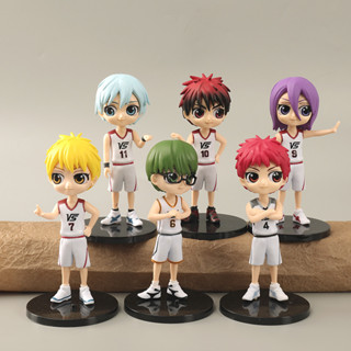 โมเดลฟิกเกอร์ PVC อนิเมะ Kurokos Basketball Kuroko Tetsuya Kagami Taiga Hyuga Junpei Q version ขนาด 14.5 ซม. 6 ชิ้น ต่อชุด