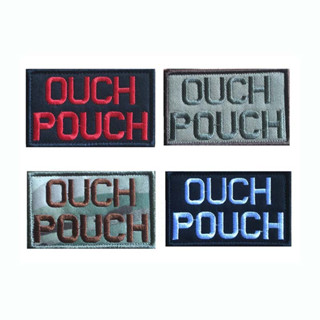 สติกเกอร์แพทช์ ปักลายตัวอักษร OUCH POUCH ขนาด 8*5 ซม. สําหรับติดตกแต่งกระเป๋า