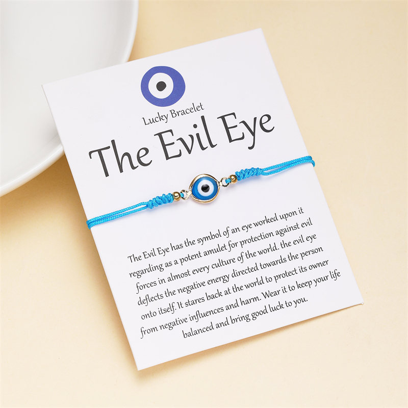 สร้อยข้อมือมือถัก Benge Evil Eye สไตล์โชคลาภ เหมาะสำหรับทั้งผู้ชายและผู้หญิง ใช้ในงานปาร์ตี้และเป็นของขวัญ - รูปที่ 2