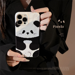 2-in-1 เคสโทรศัพท์มือถือ TPU นิ่ม กันฝุ่น รอบด้าน ลายการ์ตูนแพนด้าน่ารัก สําหรับ IPhone 14 13 12 11 Pro Max X XS XR 8 7 Plus