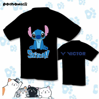 เสื้อกีฬาเทนนิส พิมพ์ลายการ์ตูน Stitch ระบายอากาศ ดูดซับเหงื่อ แห้งเร็ว สวมใส่สบาย แฟชั่นฤดูร้อน สําหรับผู้ชาย และผู้หญิง 2023