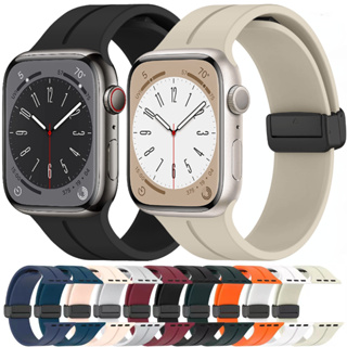 สายนาฬิกาข้อมือซิลิโคน แม่เหล็ก สําหรับ iwatch ultra band 44 มม. 45 มม. 49 มม. 40 มม. 41 มม. 42 มม. 38 มม. 45 มม. iWatch Series 7 8 se 6 5 3