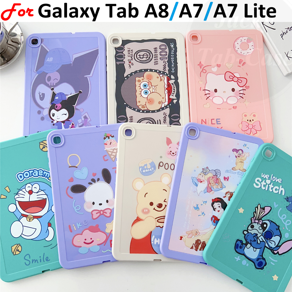 เคสโทรศัพท์มือถือ ซิลิโคนนิ่ม แบบหนา ลายน่ารัก แฟชั่น สําหรับ Samsung Galaxy Tab A8 A7 Lite 8.7 นิ้ว SM-T225 T220 10.4" SM-T509 SM-T505 T500 10.5 นิ้ว SM-X205 X200 X207 Tab A (8.0",2019) SM-T295 T290
