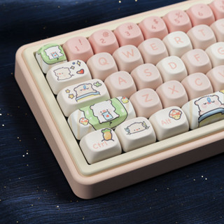 [In stock] Pink piglet Keycaps MOA profile PBT Material 140keys Suitable For 61/68/71/84/87/96/104 And Other Mechanical Keyboards