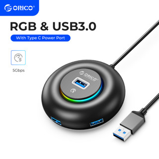 Usb Hub Orico มี Tf Sd Card Reader สำหรับ Microphone พร้อม Rgb สว่าง Usb 3 0 3gb S 5gbps ที่เข้ากันได้กับหลายระบบ