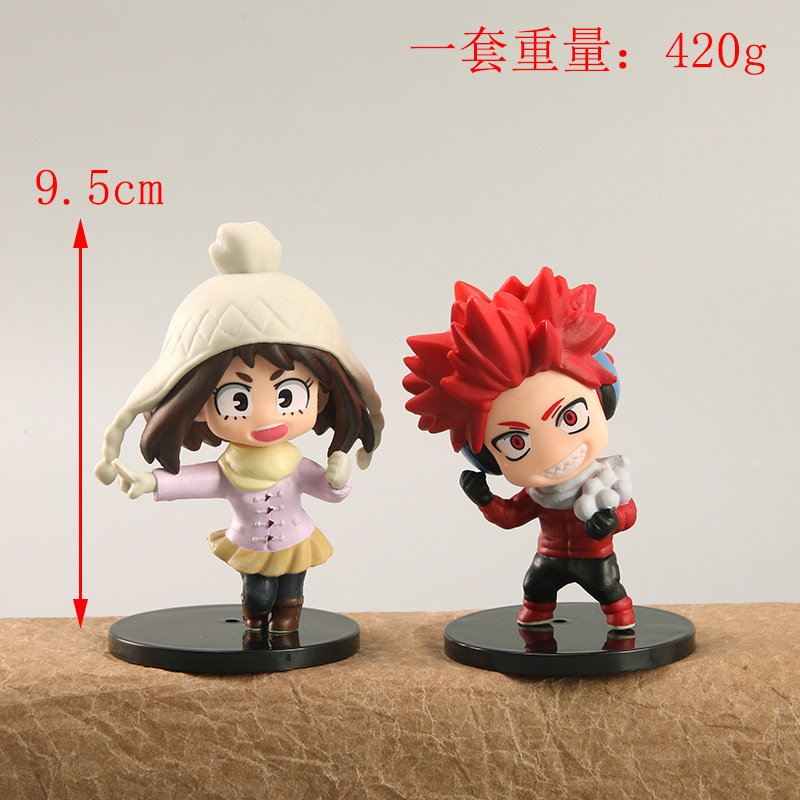 โมเดลฟิกเกอร์ PVC อนิเมะ My Hero Academia Midoriya Izuku Bakugou Katsuki Todoroki Shoto Ochaco Uraraka Q Version ขนาด 9.5 ซม. ของเล่นสําหรับเด็ก 6 ชิ้น ต่อชุด - รูปที่ 2
