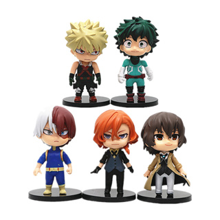 โมเดลฟิกเกอร์ PVC อนิเมะ My Hero Academia Midoriya Izuku Bakugou Katsuki Todoroki Shoto Q Version ขนาด 10 ซม. ของเล่นสําหรับเด็ก 5 ชิ้น ต่อชุด