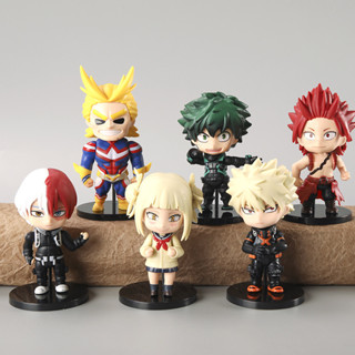 โมเดลฟิกเกอร์ PVC อนิเมะ My Hero Academia Midoriya Izuku All Might Bakugou Katsuki Todoroki Shoto Ochaco Uraraka Q Version ขนาด 9.5 ซม. ของเล่นสําหรับเด็ก 6 ชิ้น ต่อชุด