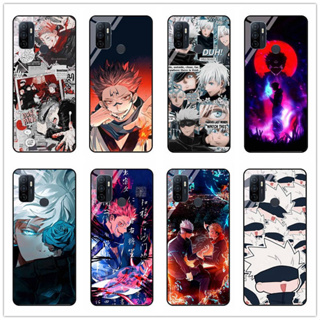 เคสโทรศัพท์มือถือกระจกนิรภัย แบบแข็ง กันกระแทก ลายการ์ตูนอนิเมะ Jujutsu Kaisen Yuji Itadori Gojo Satoru สําหรับ Oppo A32 4g 2020 A53 4g 2020 A52 A72 A92