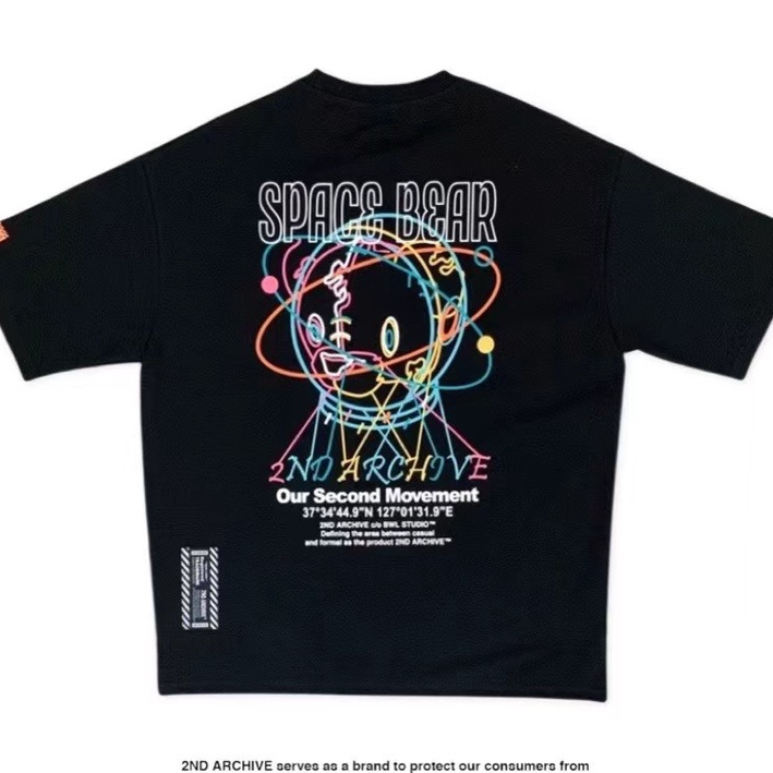 เกาหลีเกาหลี 2ND Archive Street Wear ผู้ชายผู้หญิง Niche Designer สไตล์ต่างๆพิมพ์เสื้อยืดแขนสั้นหลวม