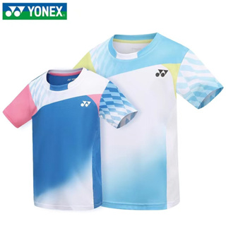 Yonex เสื้อกีฬาแบดมินตัน แขนสั้น แบบแห้งเร็ว สําหรับเด็กผู้ชาย และผู้หญิง