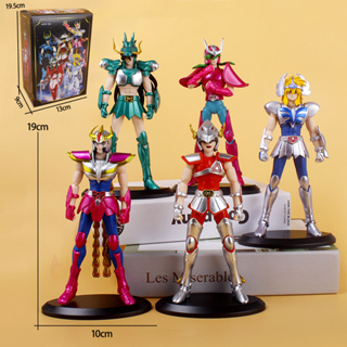 โมเดลฟิกเกอร์ PVC อนิเมะ Saint Seiya The Five Bronze Sanits Andromedae Shun Cygnus Hyoga Phoenix Draco Shiryu Pegasus ขนาด 19 ซม. ของเล่นสําหรับเด็ก 5 ชิ้น ต่อชุด