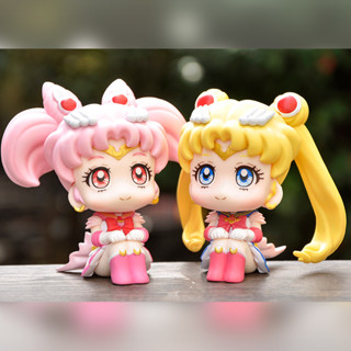 โมเดลฟิกเกอร์ PVC อนิเมะเซเลอร์มูน Tsukino Usagi Chibiusa Q Version ขนาด 11 ซม. ของเล่นสําหรับเด็ก ของขวัญ 2 ชิ้น ต่อชุด