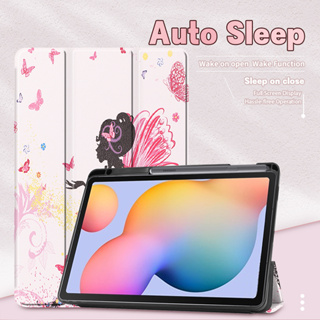 【พร้อมส่ง】เคสหนัง ฝาพับแม่เหล็ก พร้อมช่องใส่ปากกา สําหรับ Samsung Gialaxy Tab S6 Lite