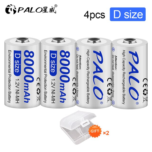 Palo แบตเตอรี่ 1.2V NiMH ขนาด C/D 4000/ 8000mAh ถ่านชาร์จ D Size C Size แบตเตอรี่ใช้ในบ้าน - รูปที่ 2