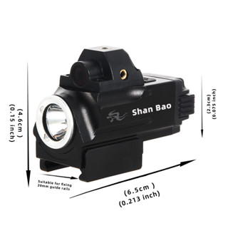 Shan Bao 800 Lumens ไฟฉายเลเซอร์ สีเขียว สีแดง ชาร์จ USB