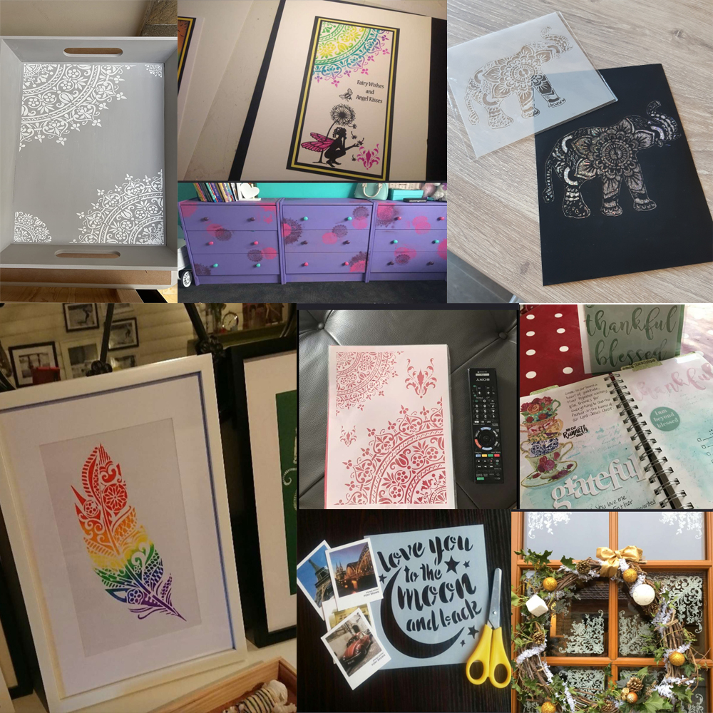 แผ่นแม่แบบฉลุลาย ขนาด A4 สําหรับตกแต่งสมุดภาพ อัลบั้ม การ์ด DIY - รูปที่ 7