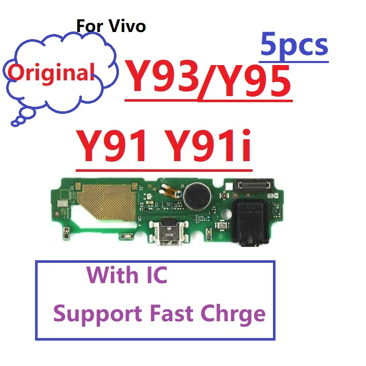 แท้ แท่นชาร์จไมโครโฟน PCB พร้อมสายแพสั่น อะไหล่ซ่อมแซม สําหรับ VIVO Y91 Y91i VIVO Y93 Y95