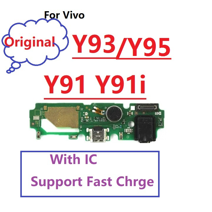 แท้ แท่นชาร์จไมโครโฟน PCB พร้อมสายแพสั่น อะไหล่ซ่อมแซม สําหรับ VIVO Y91 Y91i VIVO Y93 Y95
