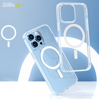 Wsken เคสโทรศัพท์ TPU ใส กันกระแทก แม่เหล็ก สําหรับโทรศัพท์ 14 Pro Max