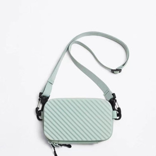 Zara กระเป๋าสะพายไหล่ ทรงซองจดหมาย ทรงสี่เหลี่ยม ขนาดเล็ก สีฟ้าอ่อน ระดับไฮเอนด์ สไตล์สตรีท สําหรับผู้ชาย และผู้หญิง