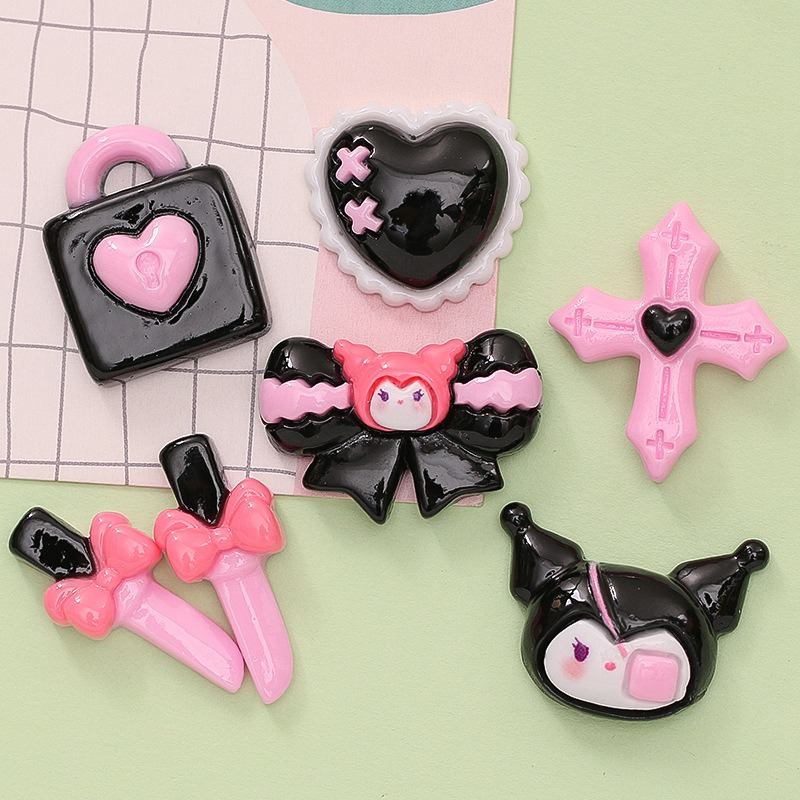 ขายดี กาวเรซิ่น ลายการ์ตูน Sanrio Kuromi สไตล์ใหม่ สําหรับทําเครื่องประดับ 10 ชิ้น