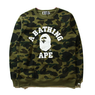 ใหม่ เสื้อกันหนาว คอกลม ลายพราง BAPE สําหรับผู้ชาย ผู้หญิง 2023 1223