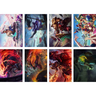 โปสเตอร์กระดาษ ลายเกม League of legends ขนาด A3 สําหรับตกแต่งผนังบ้าน ของขวัญ 8 ชิ้น ต่อชุด