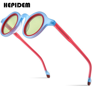 Hepidem ใหม่ แว่นตากันแดด เลนส์โพลาไรซ์ UV400 ทรงกลม ขนาดเล็ก สไตล์เรโทร สําหรับผู้หญิง ผู้ชาย 2023 H9267T