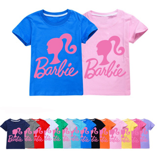 ใหม่ เสื้อยืด แขนสั้น พิมพ์ลาย Barbie The Movie สําหรับเด็กผู้ชาย และเด็กผู้หญิง