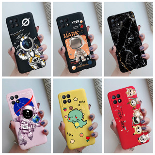 เคสโทรศัพท์มือถือ ซิลิโคนนิ่ม ลายหินอ่อน นักบินอวกาศน่ารัก สีแคนดี้ สําหรับ Realme Narzo 50 RMX3286 Narzo50 4G 2022