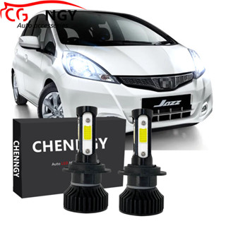 ชุดหลอดไฟหน้าฮาโลเจน LED V4 6000K สีขาว แบบเปลี่ยน สําหรับ Honda Jazz GE 2009-2012-2014 GK 2013-2015-2018 (1 คู่)