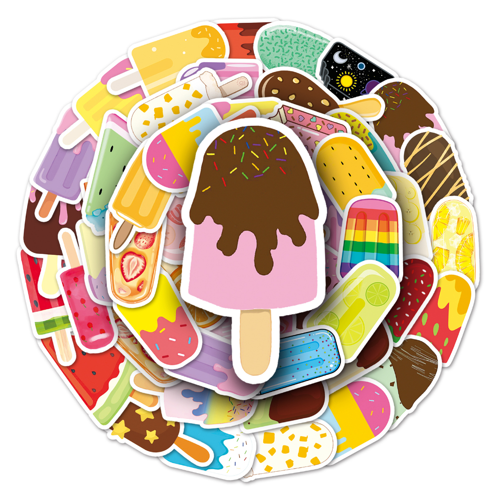 50pcs น้ําแข็งที่มีสีสัน lolly Icecream รูปที่ 3