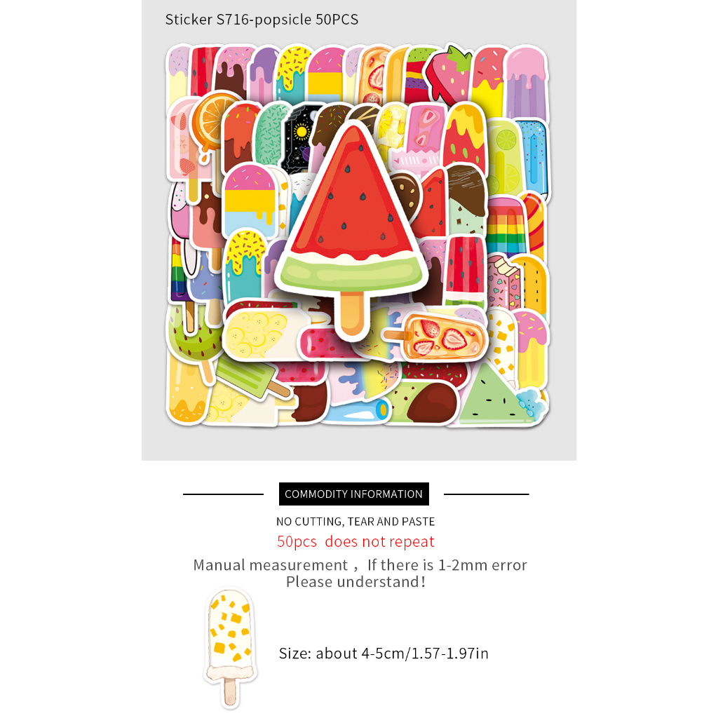 50pcs น้ําแข็งที่มีสีสัน lolly Icecream รูปที่ 8