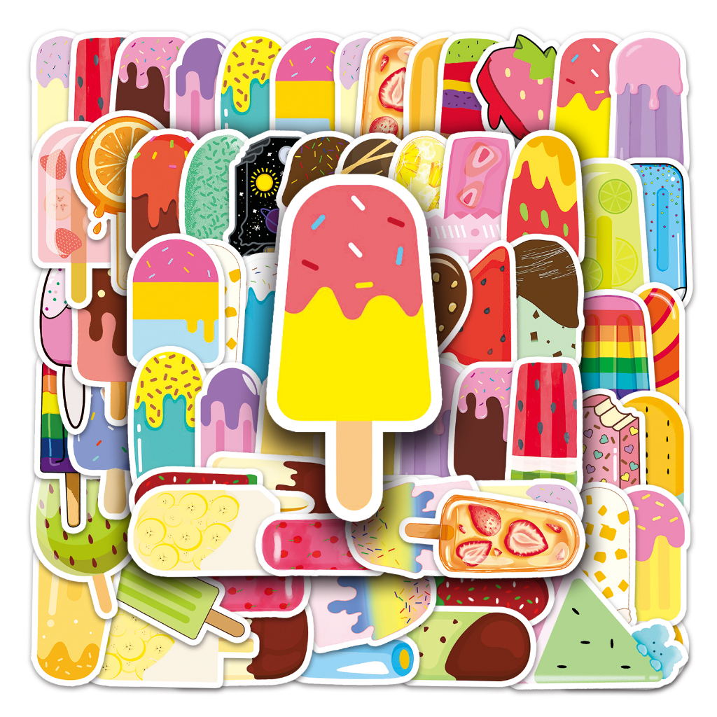 50pcs น้ําแข็งที่มีสีสัน lolly Icecream รูปที่ 2